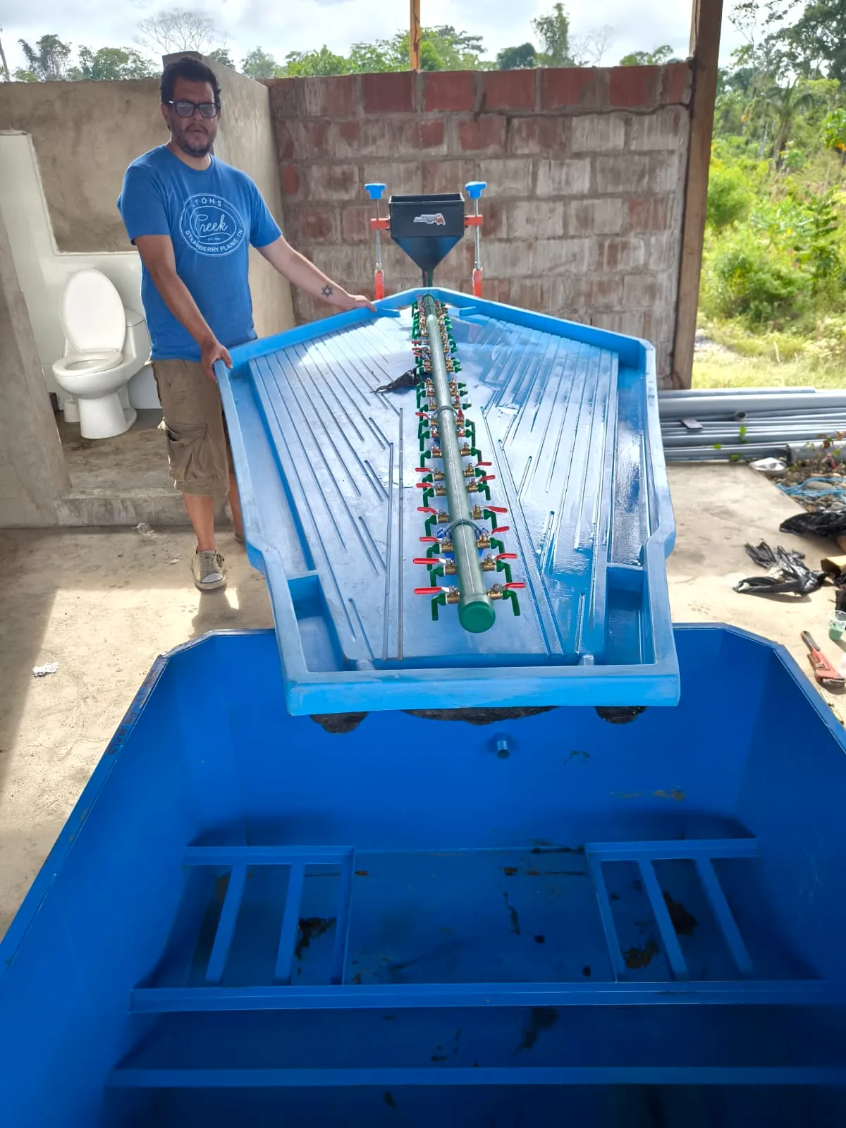 Mesa gravimétrica instalada